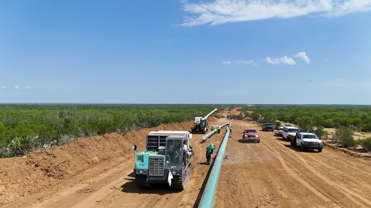 Pipeline construction site
