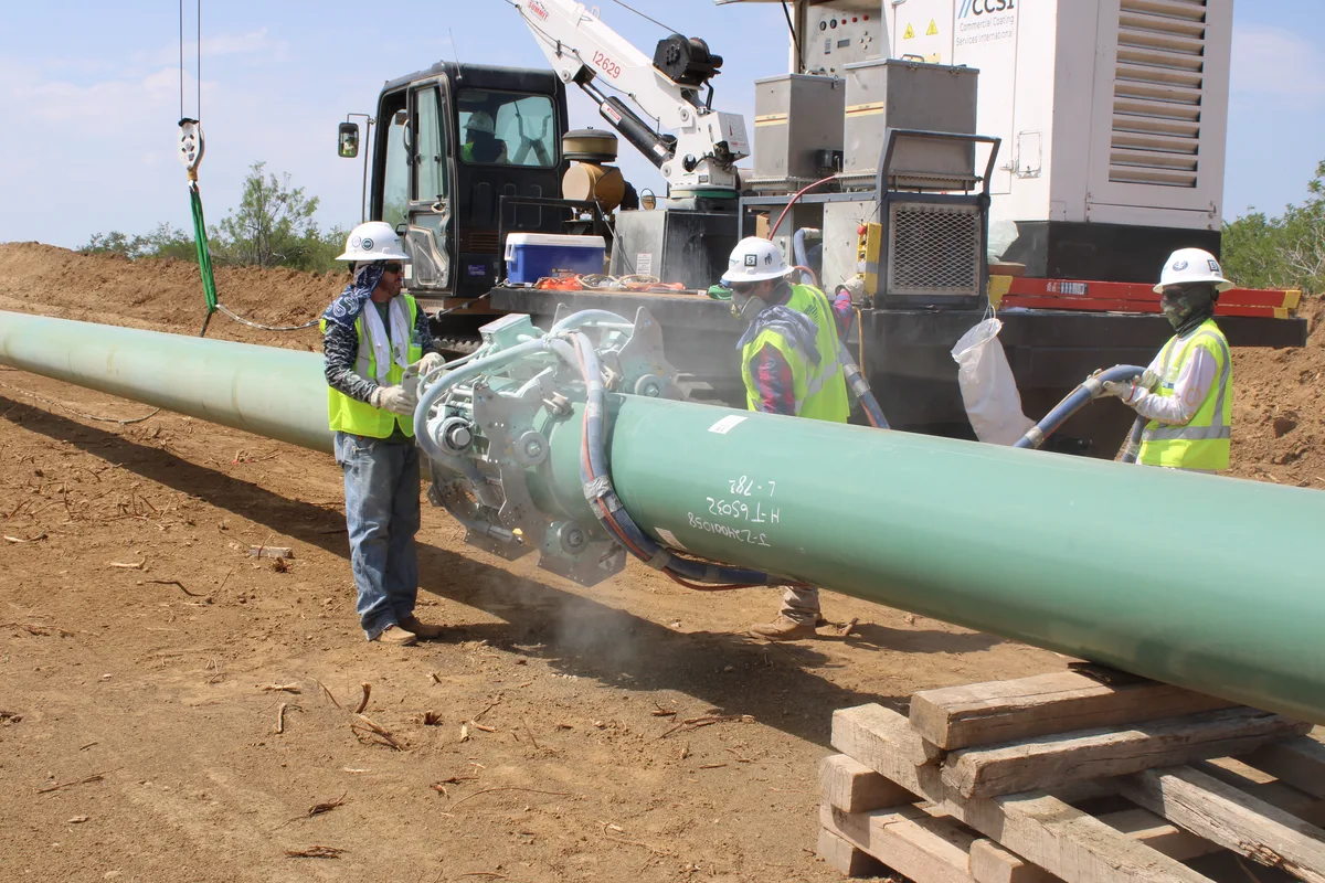Pipeline coating work