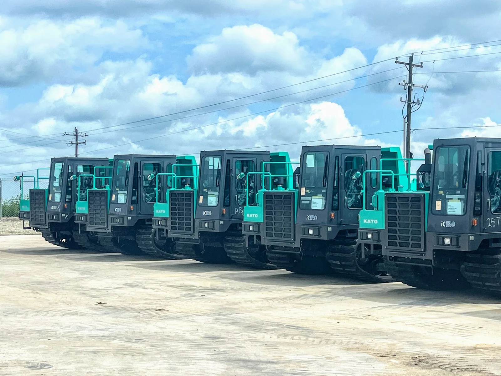 Crawler carriers lined up in the SEMI yard